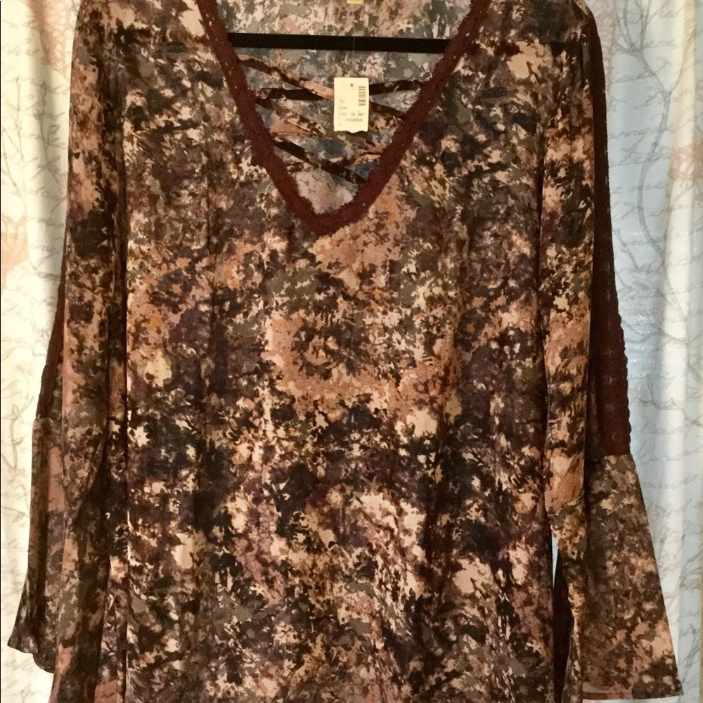 Loralette Sheer Top with bell sleeves